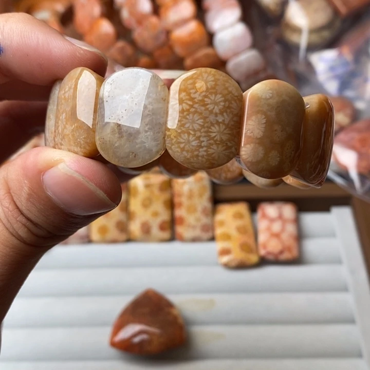 江***河未镶嵌珊瑚玉硅化玉