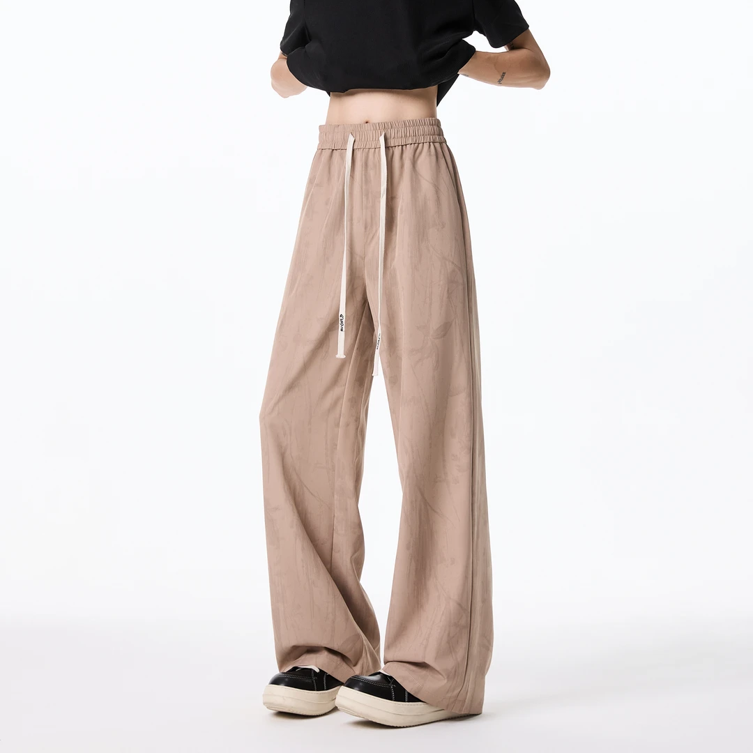 美式纯色扎染休闲裤男士夏季2025新款潮牌直筒宽松百搭运动长裤子