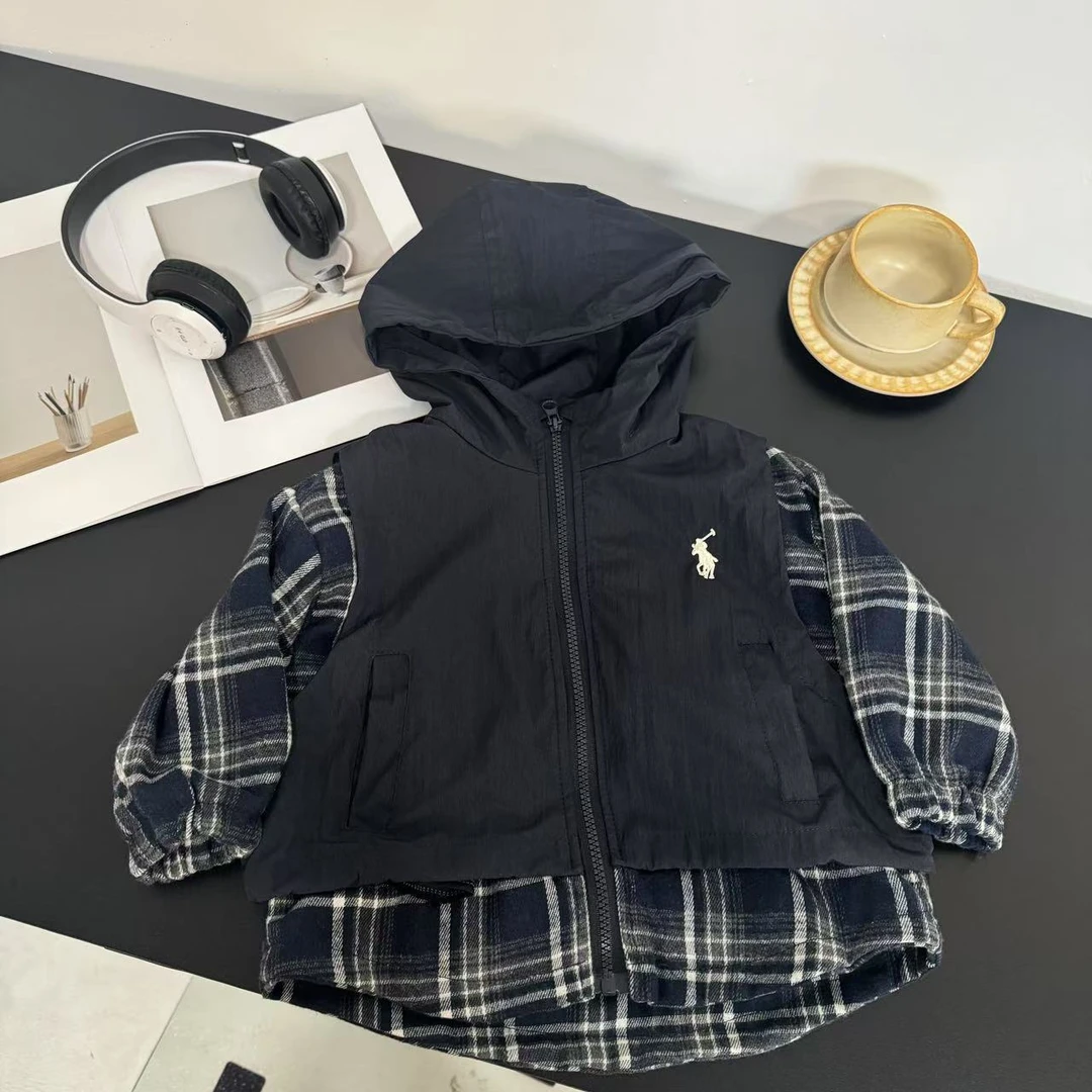 【山系户外】男童外套春秋款2025新款儿童假两件冲锋衣秋季男孩酷帅