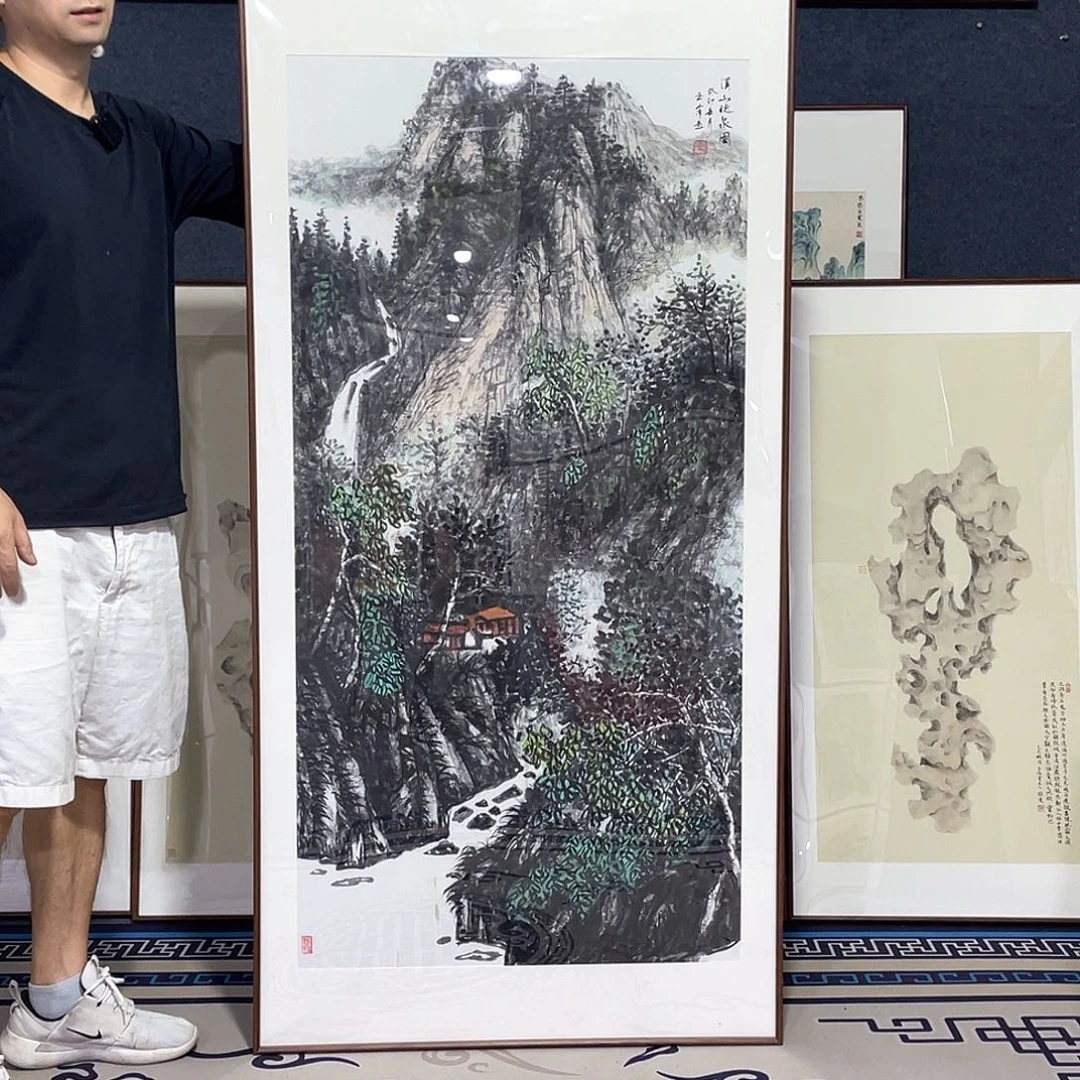 国画手绘画作品带框80/160