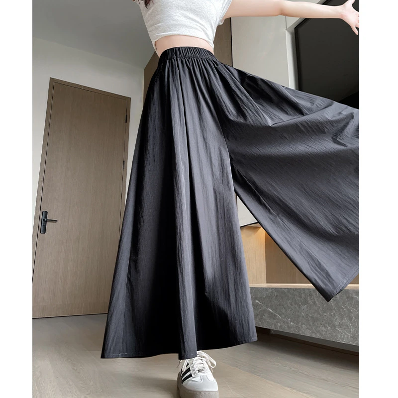黑色山本裙裤女夏季2025新款垂感遮肉显瘦高腰半身裙小个子阔腿裤
