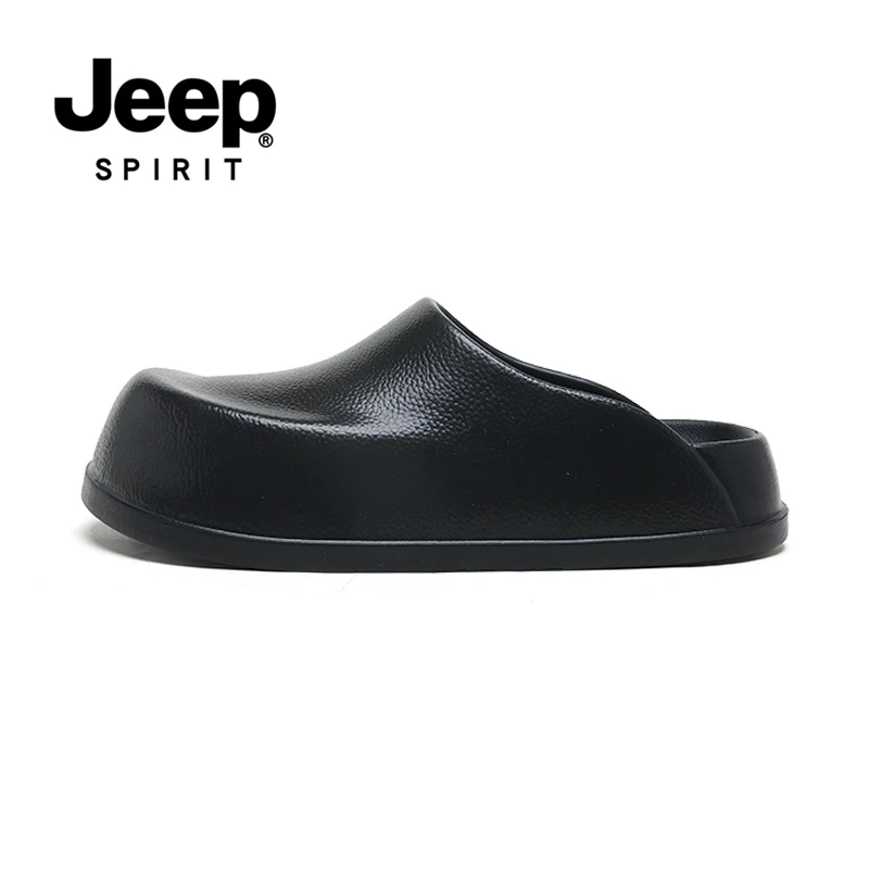 JEEP SPIRIT吉普包头拖男士秋季百搭厚底懒人勃肯鞋纯色简约情侣