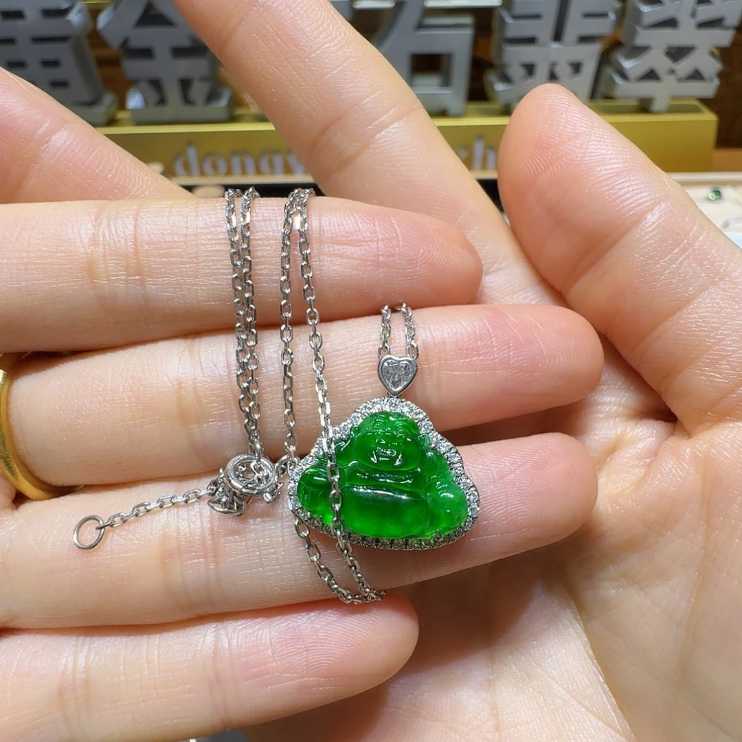 翡翠18K金镶嵌套链