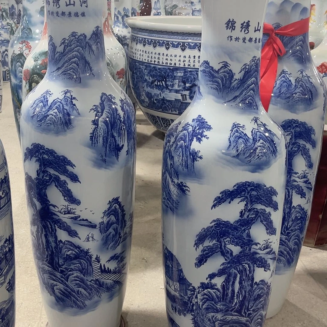 持***恒景德镇落地大花瓶高度1.4左右一对