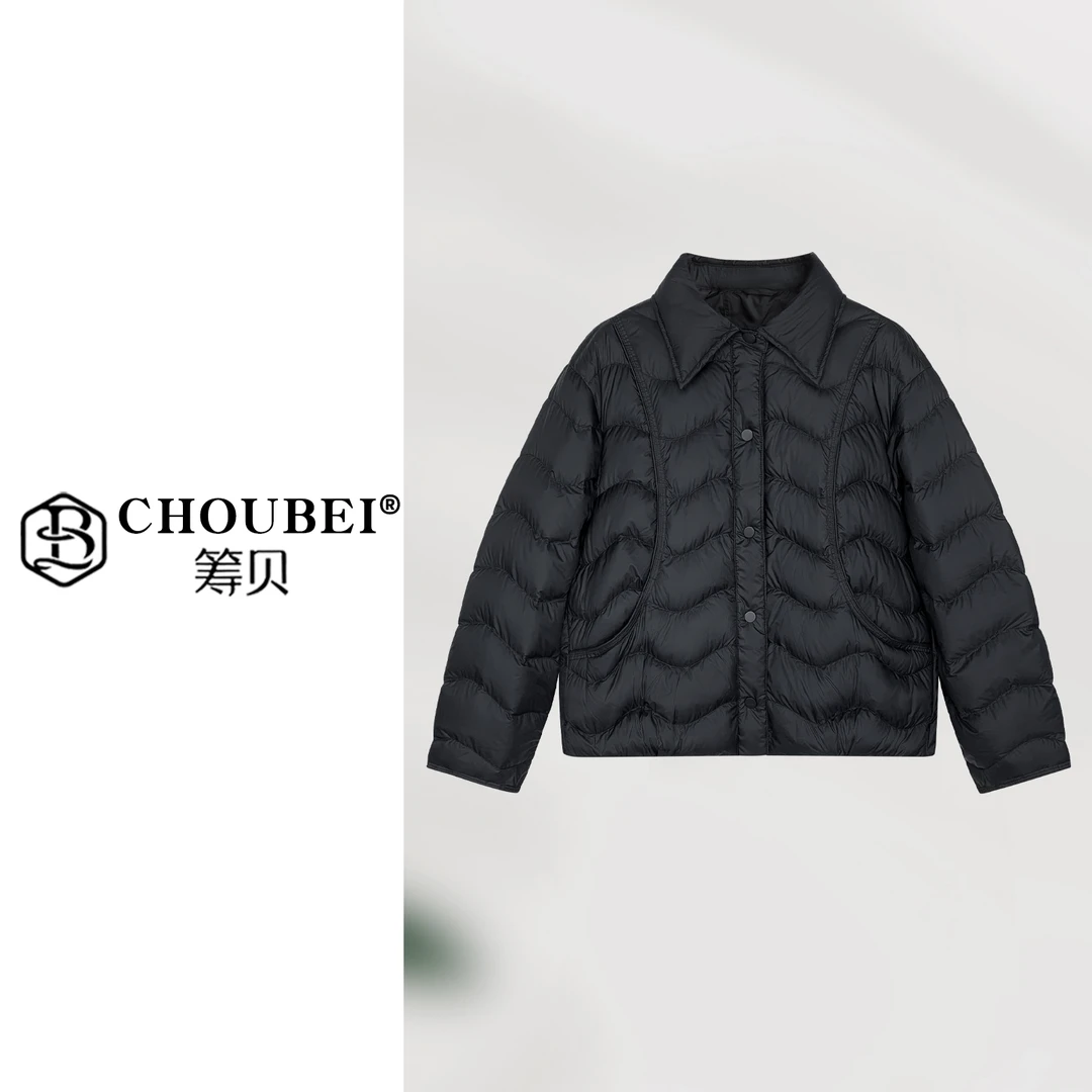 筹贝-【老板娘机场同款羽绒服】90绒！简约大气显瘦冬款羽绒服85079