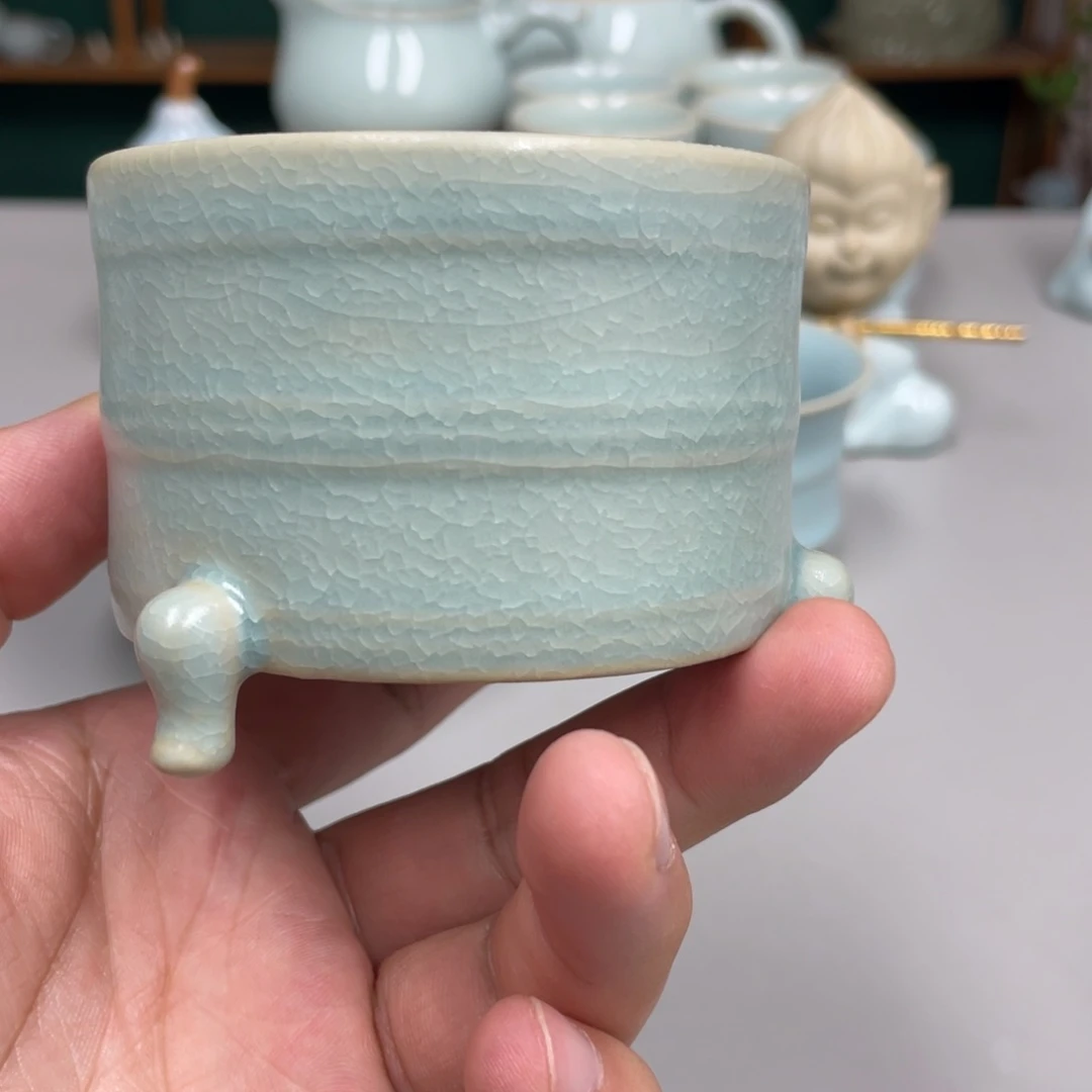 江***沙瓷冰花玄纹樽瑕张君老师