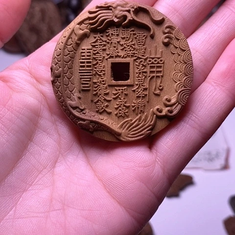 檀香木吊坠檀香满工山鬼平安牌