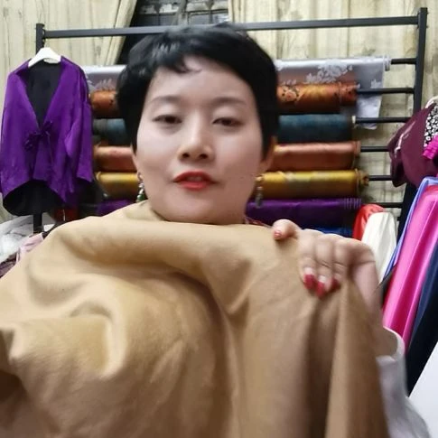 蚕丝3米单面羊绒布料驼色