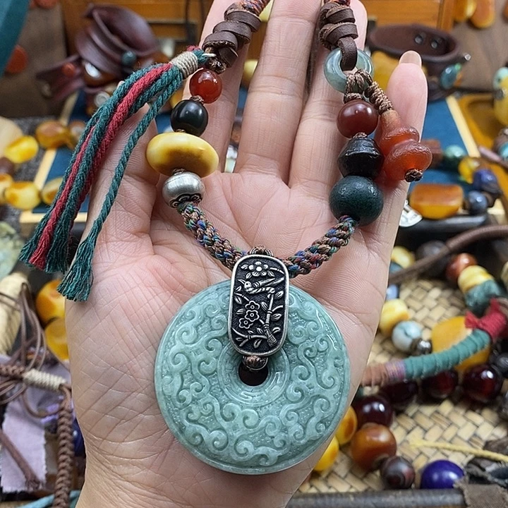 翡翠未镶嵌项链项链