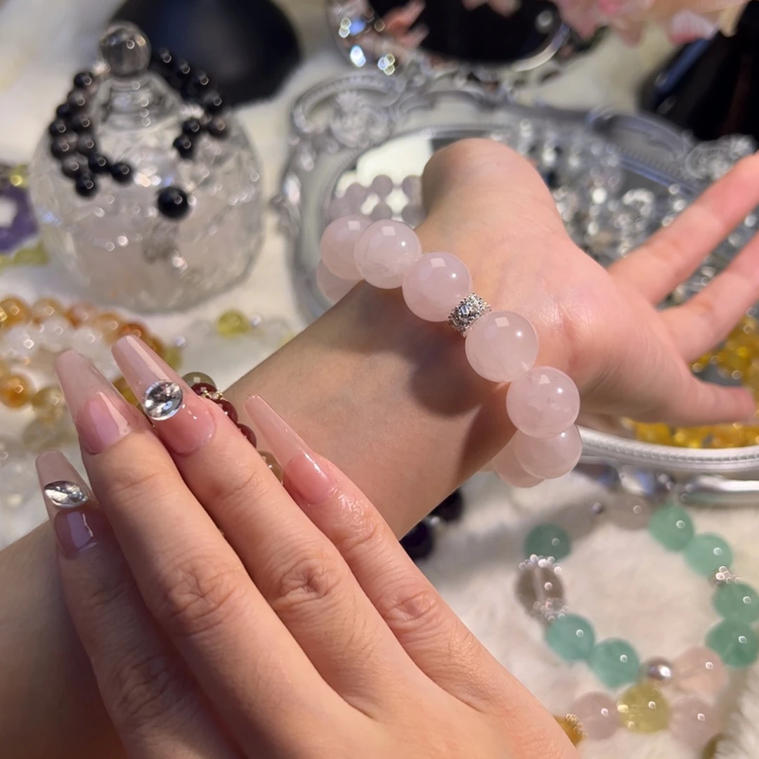 水晶未镶嵌手链粉水晶