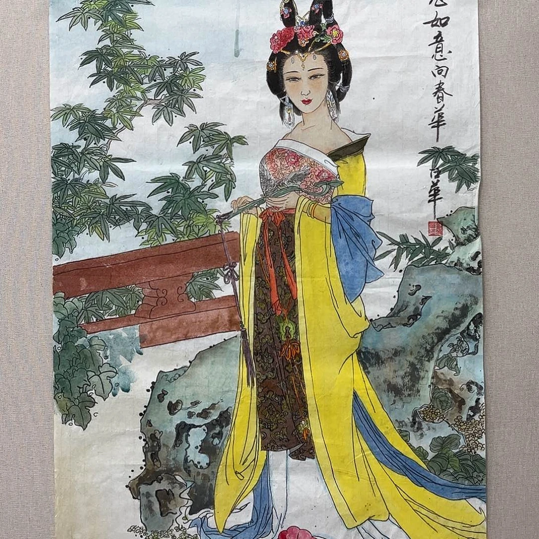 国画艺术家真人手绘