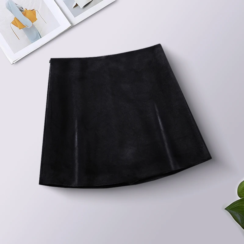 【2274】黑色高腰丝绒半身裙女秋冬新款韩版百搭显瘦辣妹A字短裙子