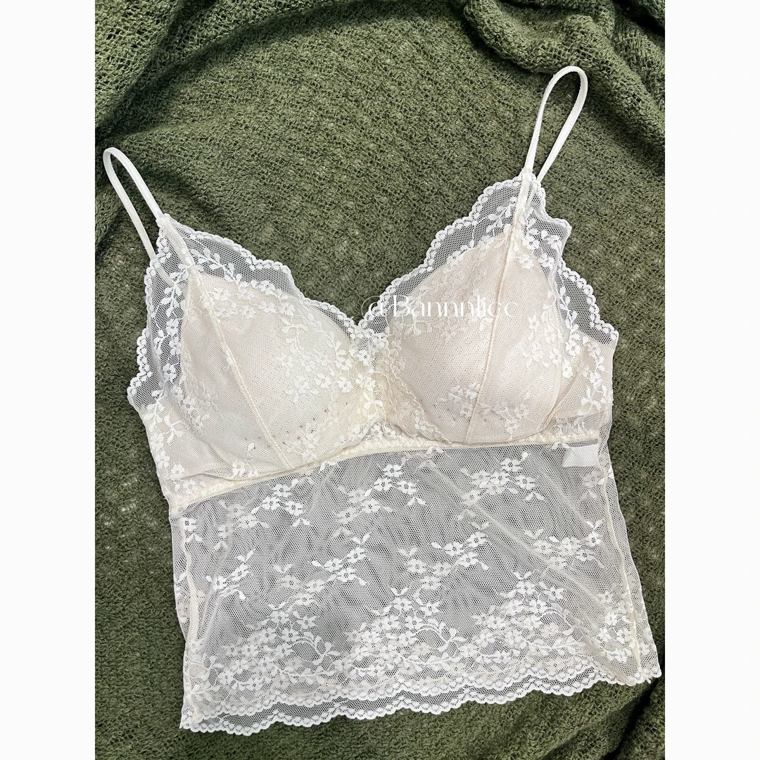 板栗西西【叠搭神器】夏季薄款法式时尚百搭蕾丝性感打底吊带内衣