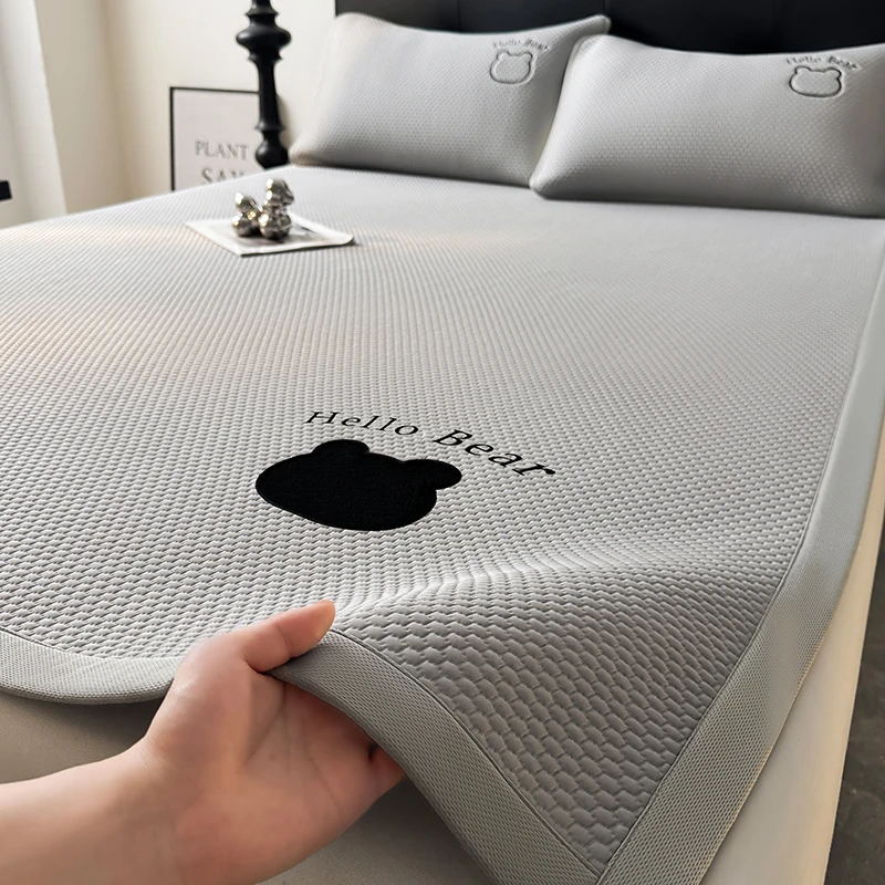 2025新款八宝熊系列凉感PE冰豆豆贴布绣凉席软凉席夏天席子亲肤