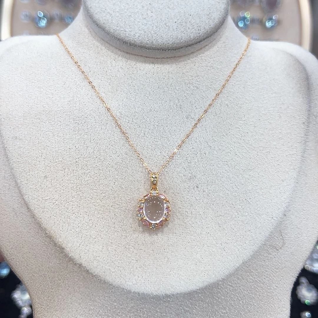 银S925镶嵌颈饰芙蓉石