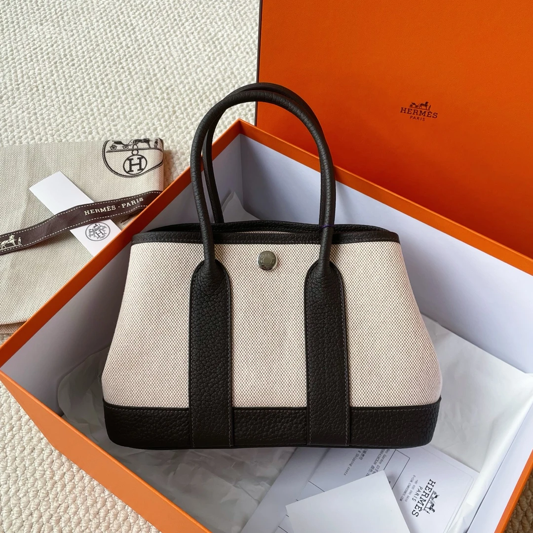 未使用 Hermes/爱马仕 garden花园mini乌木帆布k刻 CG15-0188