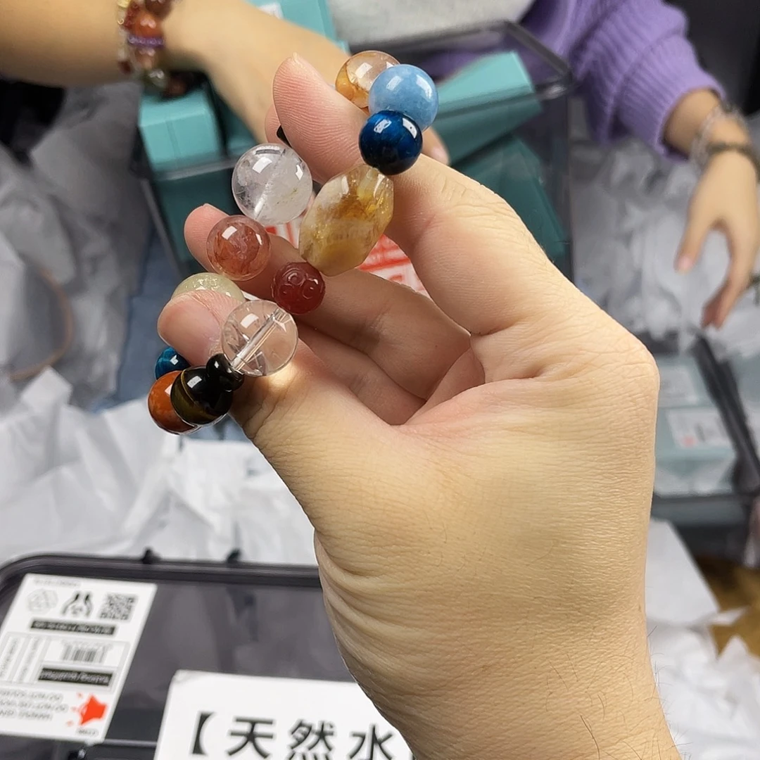 银S925镀金镶嵌手串水晶