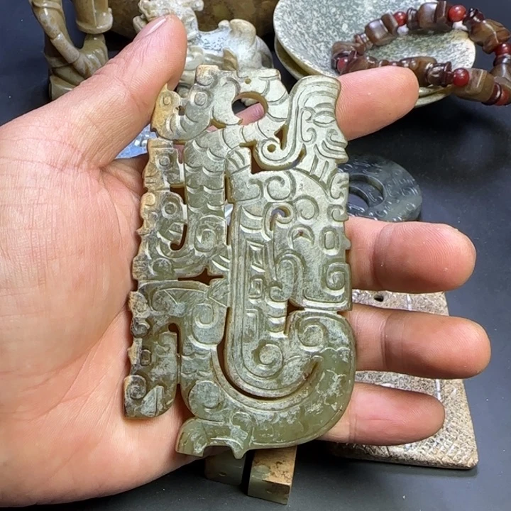 和田玉挂件未镶嵌双***空