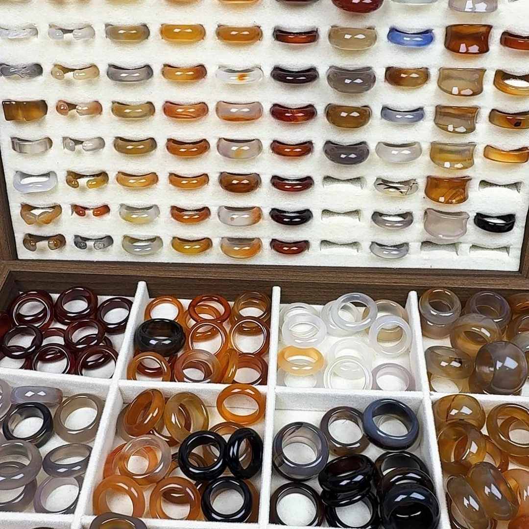 玛瑙/玉髓戒圈未镶嵌啊*