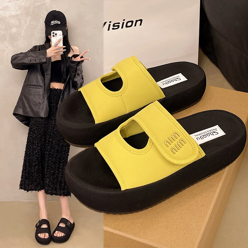 厚底拖鞋罗马风网红凉鞋女春夏季透气时尚增高凉鞋露趾百搭凉拖鞋