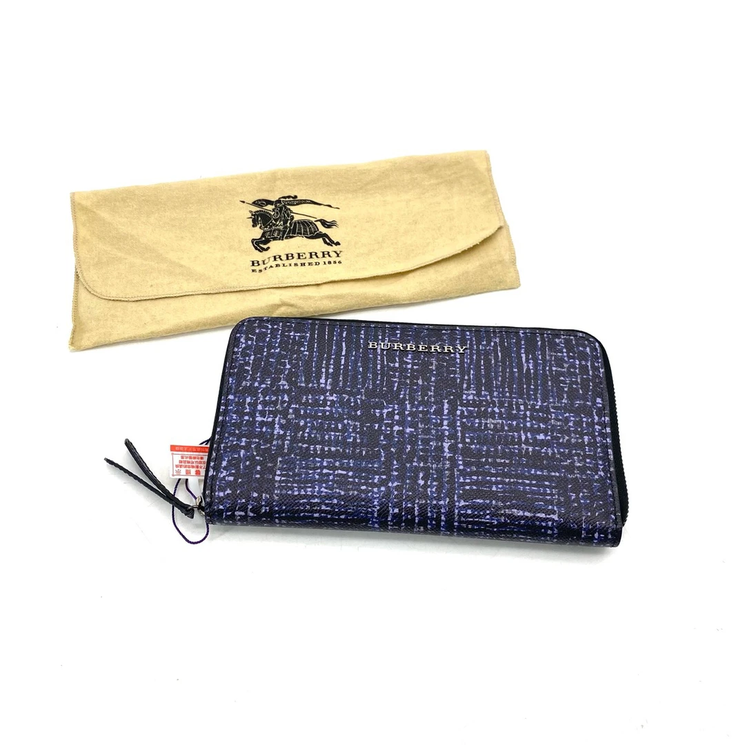 99新 BURBERRY/博柏利 限量款男士全皮拉链钱包 尺寸21/12