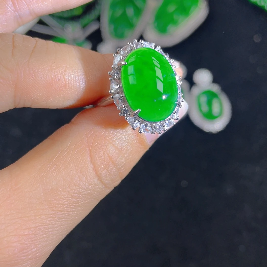 翡翠吊坠(不含链)银S925镶嵌