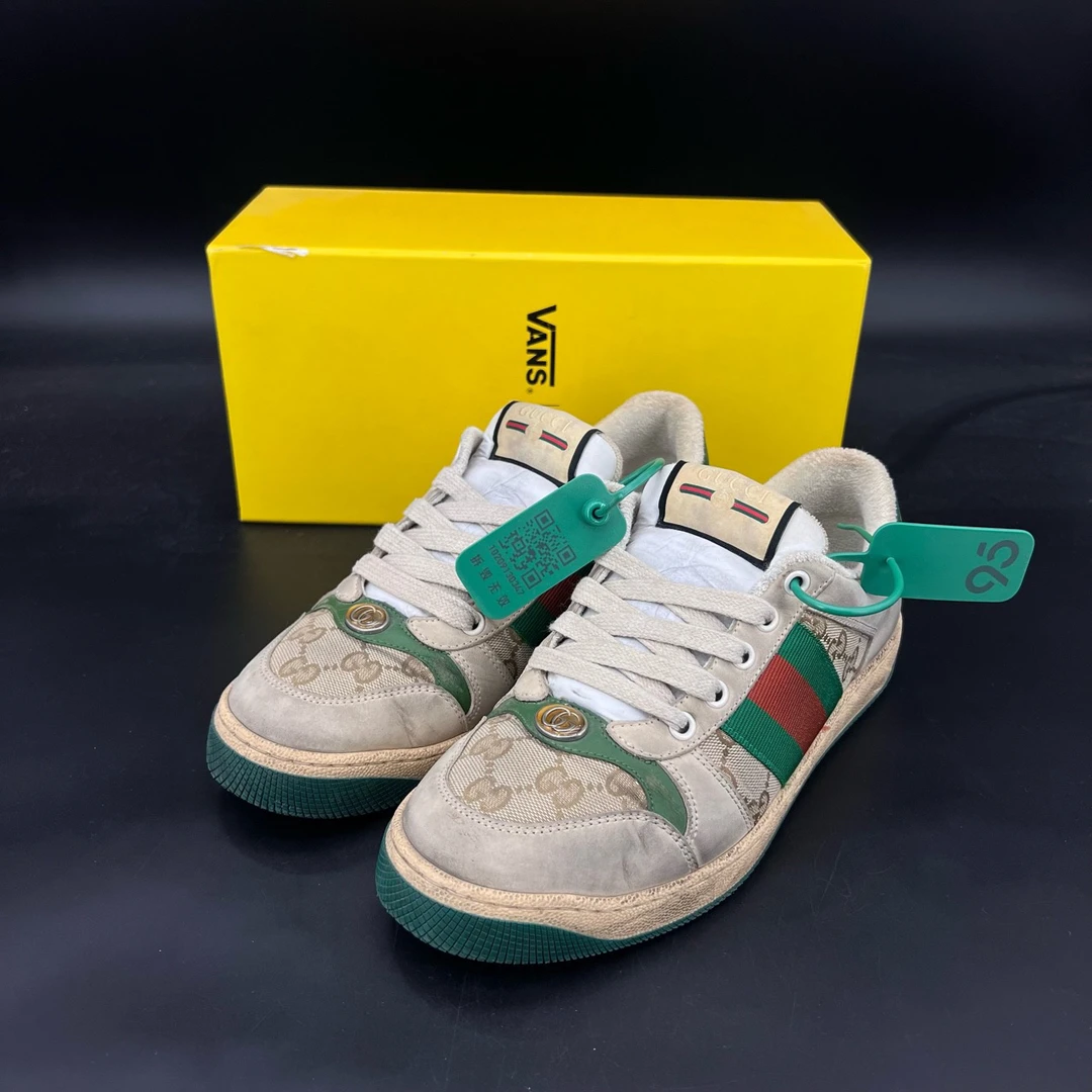 95新 GUCCI/古驰 码数39.5gucci 脏脏鞋 珐琅绿 原盒