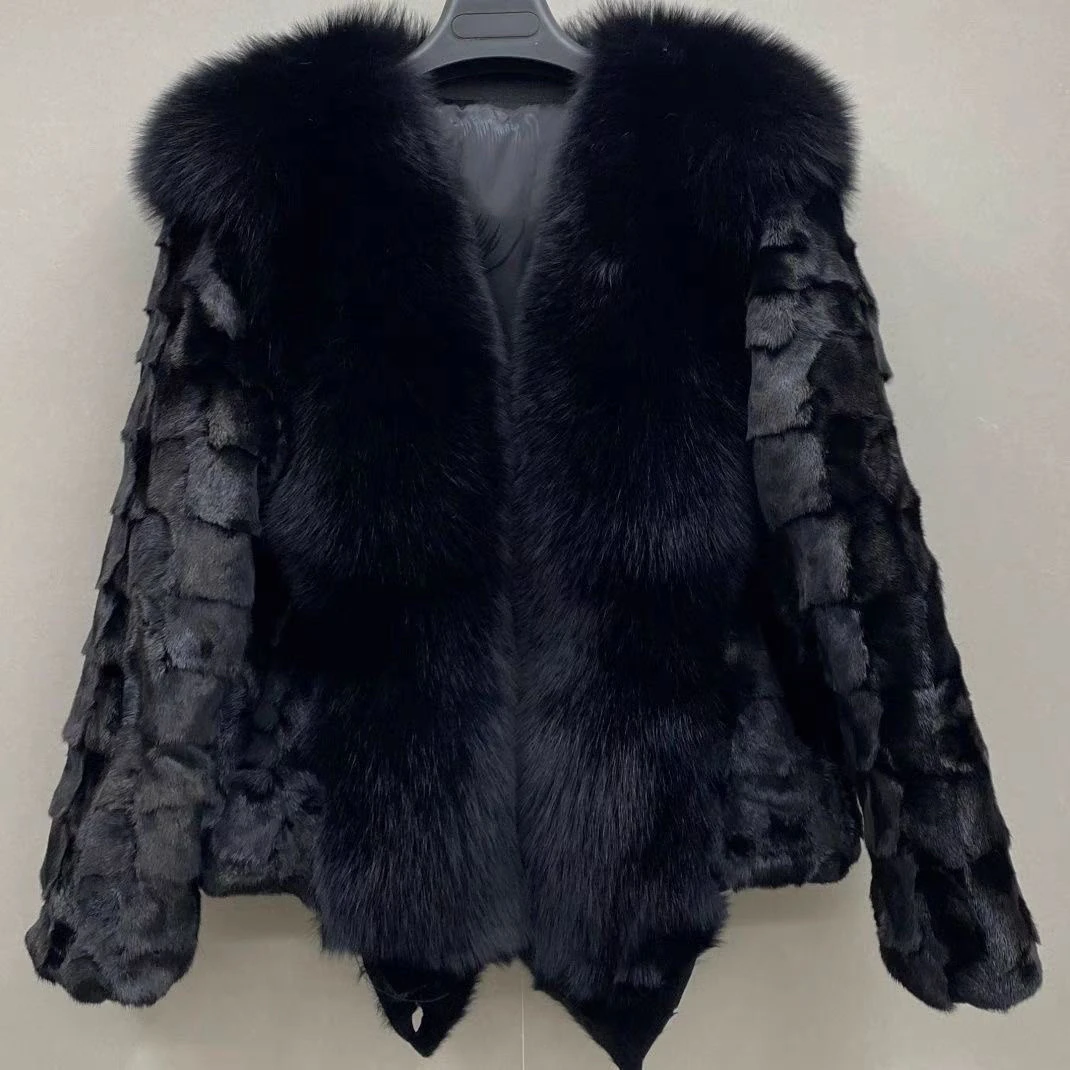（佳贝皮草）冬季修身领女士短款皮草外套