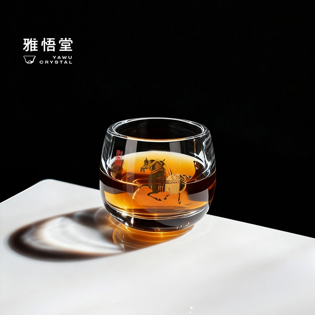 雅悟堂马年扳指杯水杯玻璃茶杯家用喝茶主人杯品茗杯