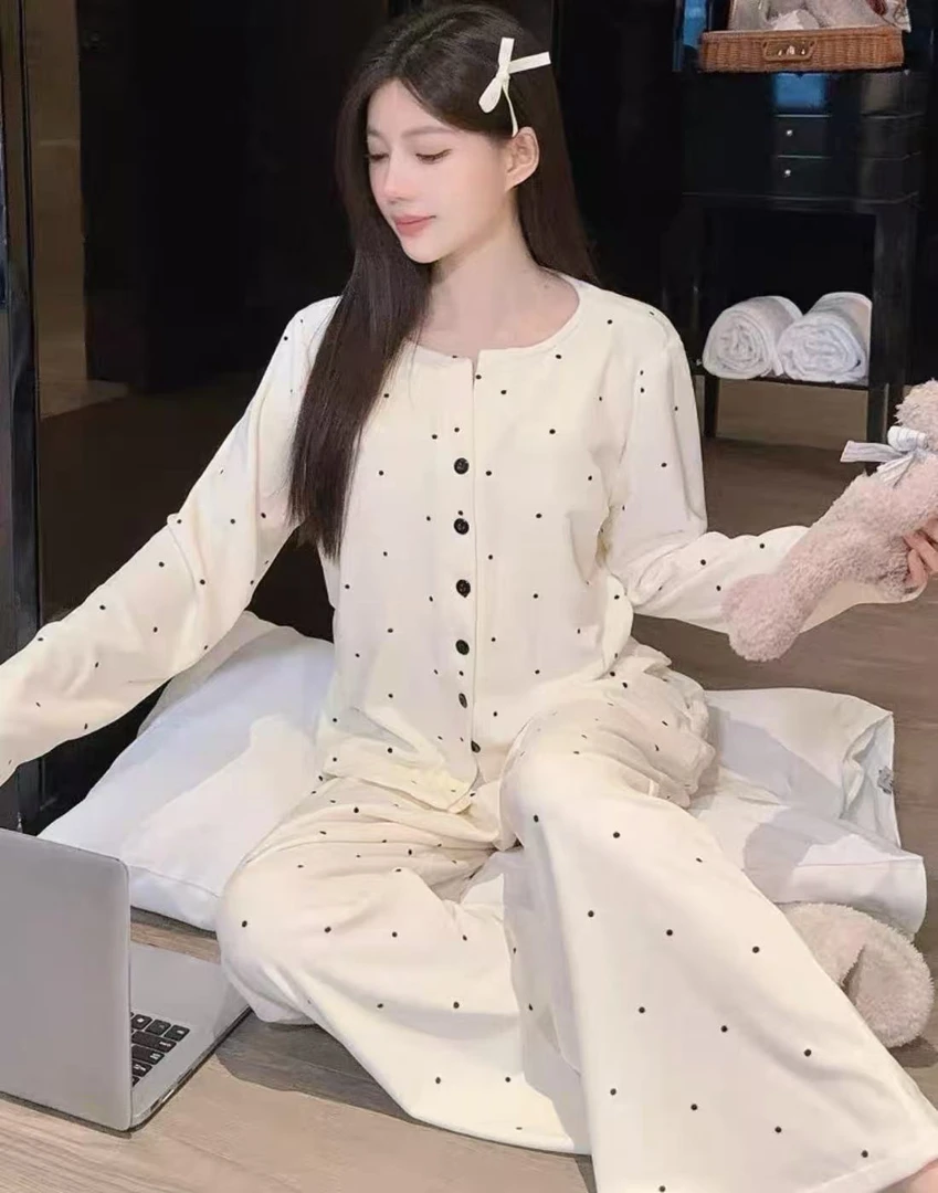 柔柔【云舒】海岛双面宝宝绒纯欲风显白保暖家居服冬蕾丝边开衫