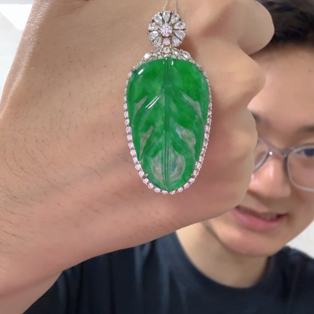 翡翠银S925镶嵌颈饰吊坠