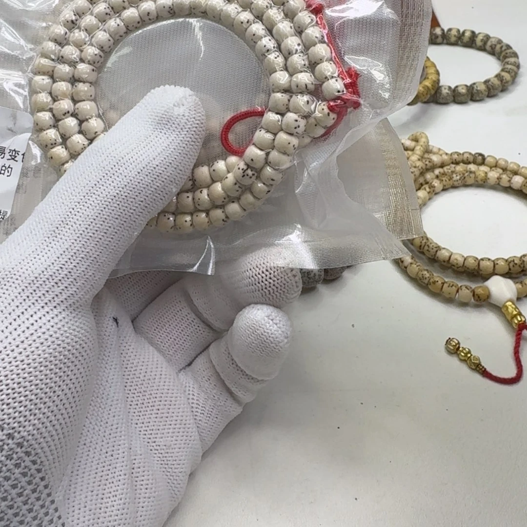 星月菩提手串12创世白星月半壁6左右108