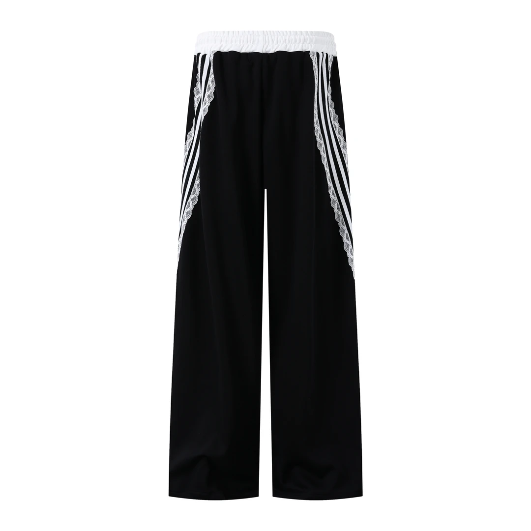 夏季高腰长裤休闲裤直角裤直筒裤百搭条纹阔腿裤直筒