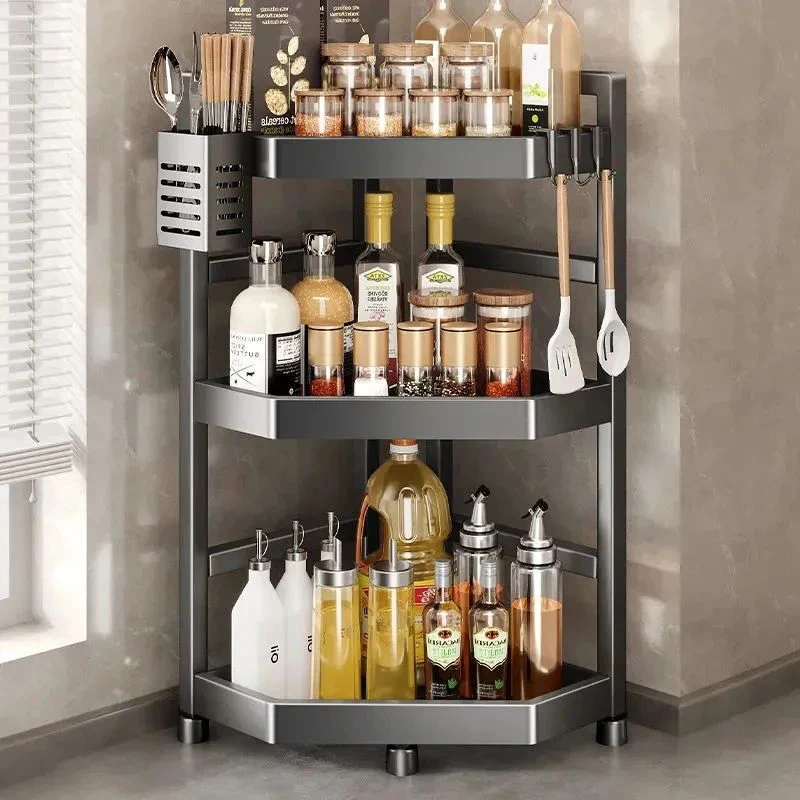 台面转角厨房置物架墙角多功能多层收纳架用品调味品架子各种角落