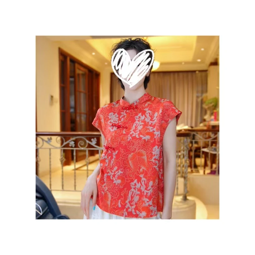 25148587【锦鲤】夏季新款极简提花坎肩背心马甲