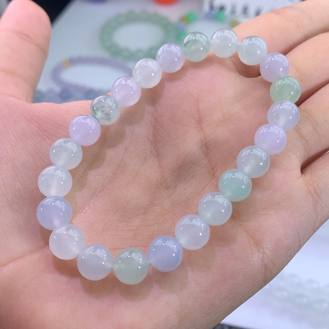 未镶嵌手链翡翠冰种马卡龙手串
