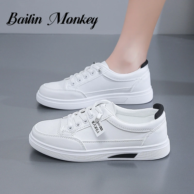 品牌板鞋2025年时尚透气爆款百搭平底学生休闲运动圆头小白鞋女鞋