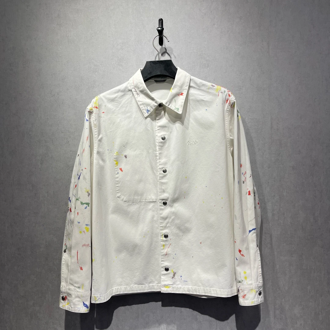 99新 DIOR/迪奥 泼墨刺绣logo牛仔外套/48码/DY213153