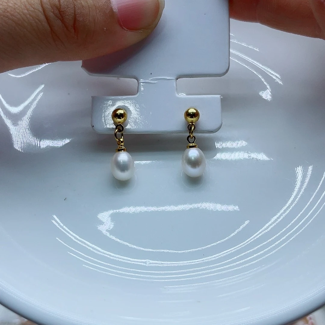 钛钢耳饰淡水珍珠