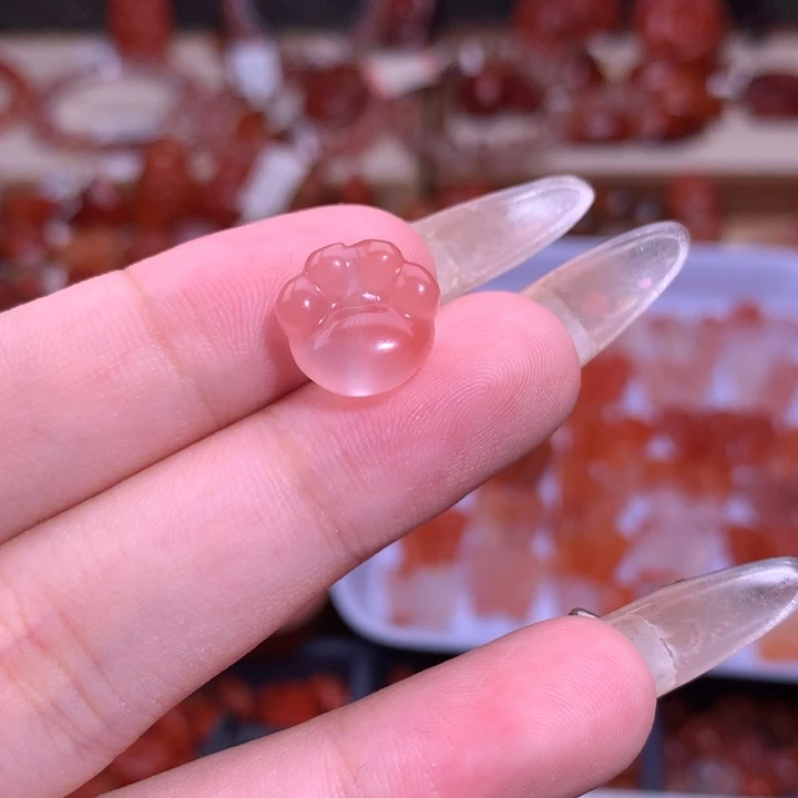 南红玛瑙合金珠宝半成品猫爪15