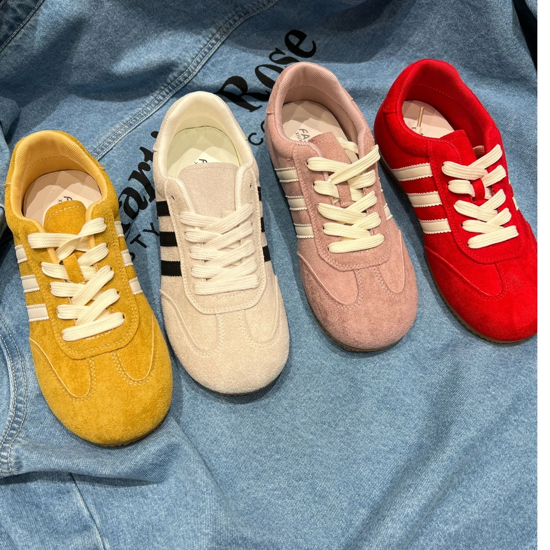 2025彩色复古德训百搭复古阿甘休闲平底鞋 休闲鞋