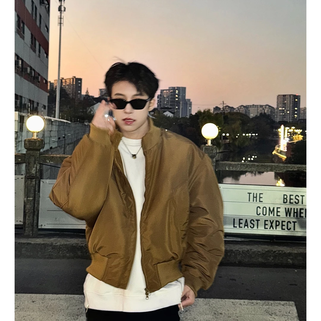 cleanfit立领短款外套飞行员夹克棉服加厚保暖美式秋冬棒球服棉衣