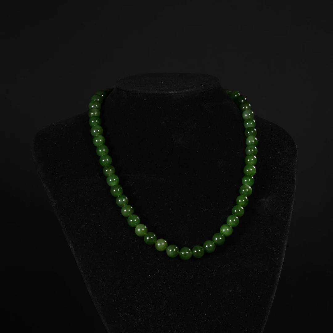 lot22和田碧玉珠链妈妈链/保利拍卖