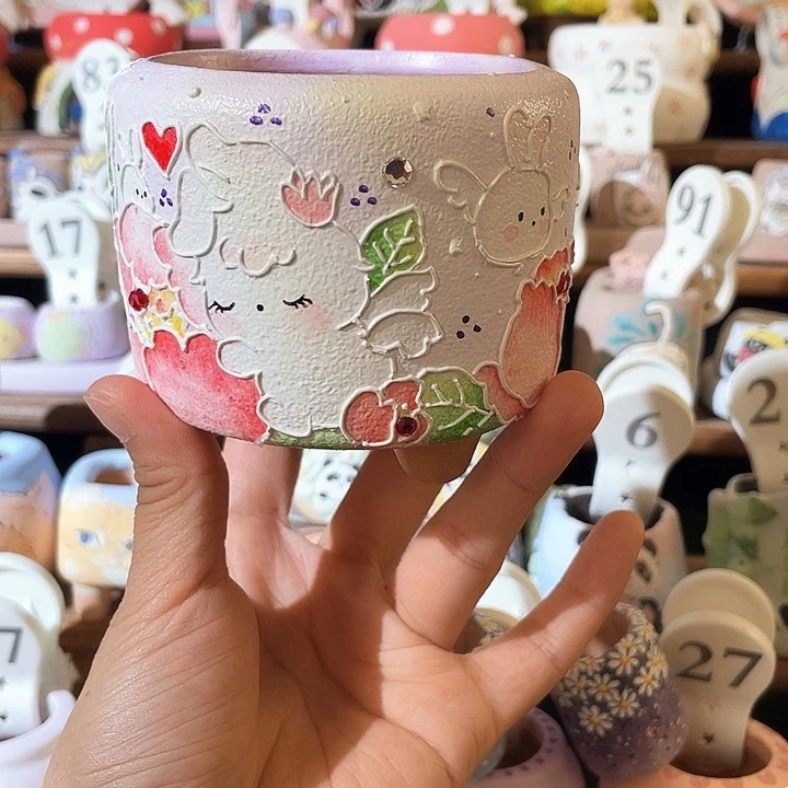016……手工手绘花盆