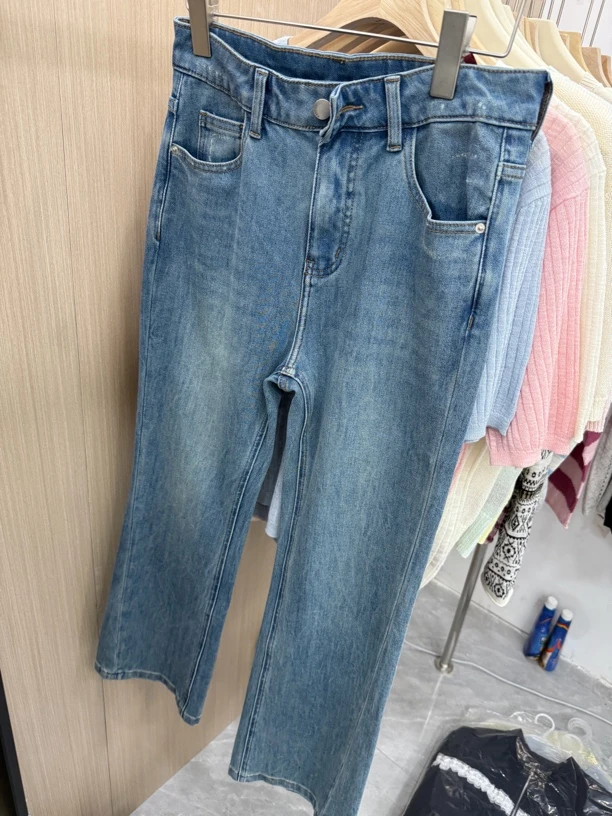 炸款高腰显瘦直筒裤6741