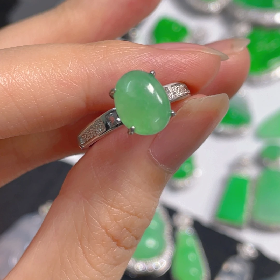 翡翠银S925镶嵌吊坠(不含链)