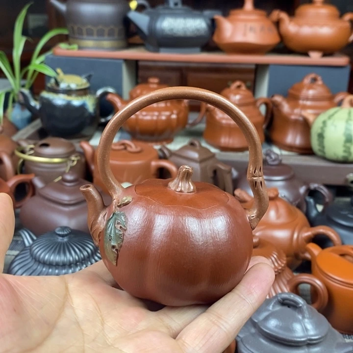 紫砂茶壶南瓜提梁120CC特价促销
