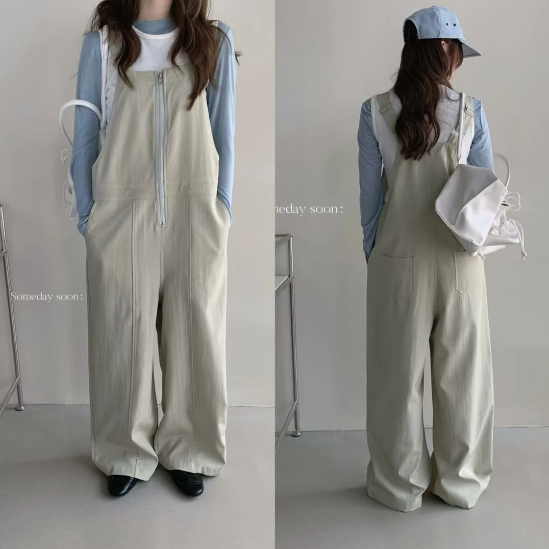 Someday拉链连体背带裤