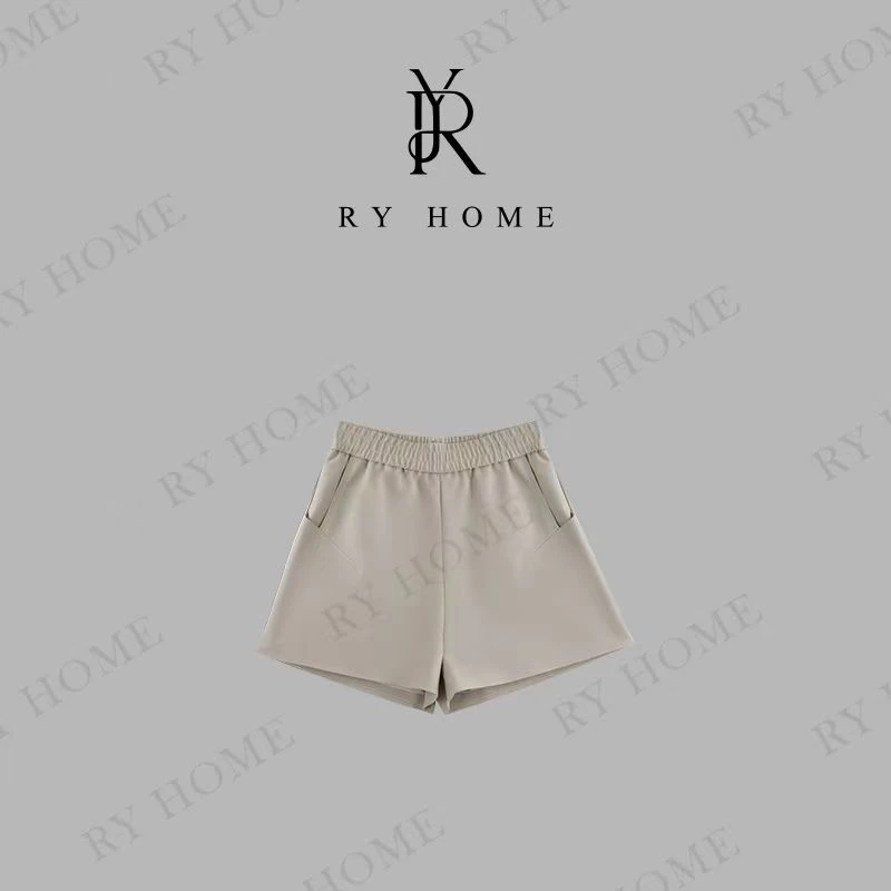 【容雨RYHOME】“吟风”秋季新款设计款皮短裤243K2226