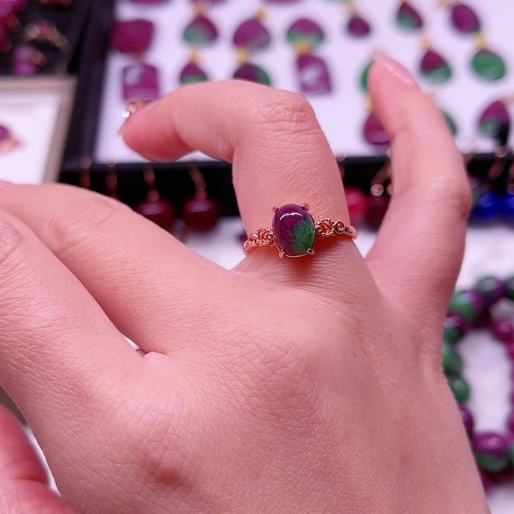 红宝石戒指银S925镶嵌